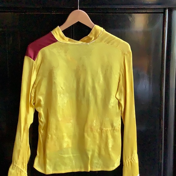 Antique Embroidered Brocade Asian Dragon Shirt - Picture 3 of 9